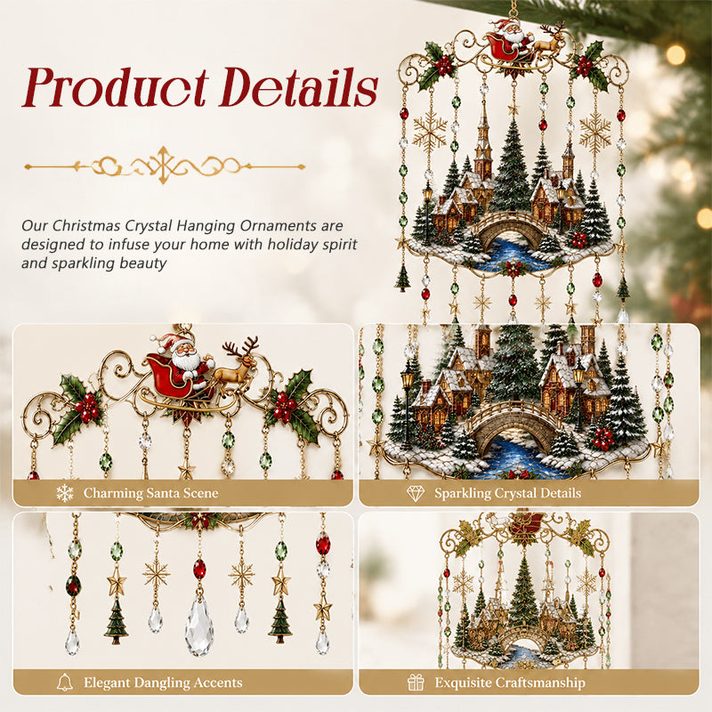 Sparkly Crystal Christmas Hanging Ornaments | Festive Window & Tree Decor