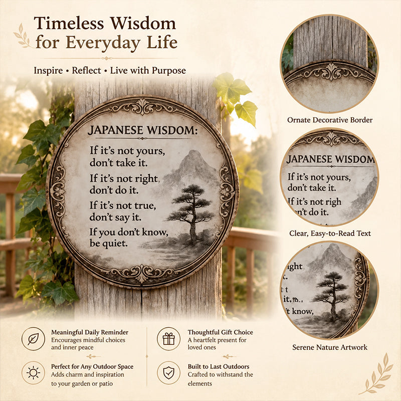 🍂 Vintage Eastern Wisdom Wall Plaque | Calm Slow‑Living Home Decor