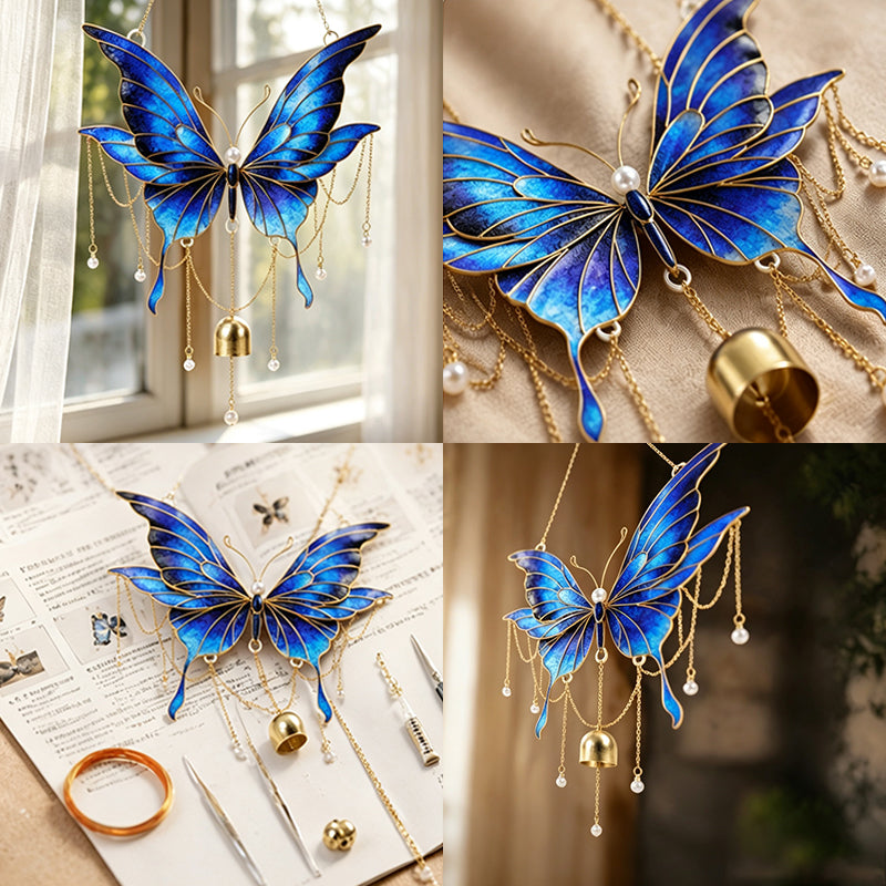 Cloisonné Enamel Wind Chime Hanging Ornament | Indoor & Outdoor Garden Decor