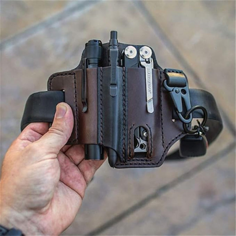 Leather Multi‑Tool Belt Pouch | Utility Storage Work Bag