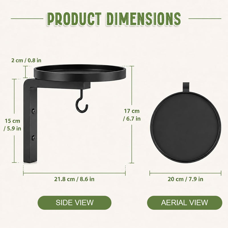 2-in-1 Wall Mounted Bird Bath & Feeder Hook | Weatherproof Garden Wildlife Accessory