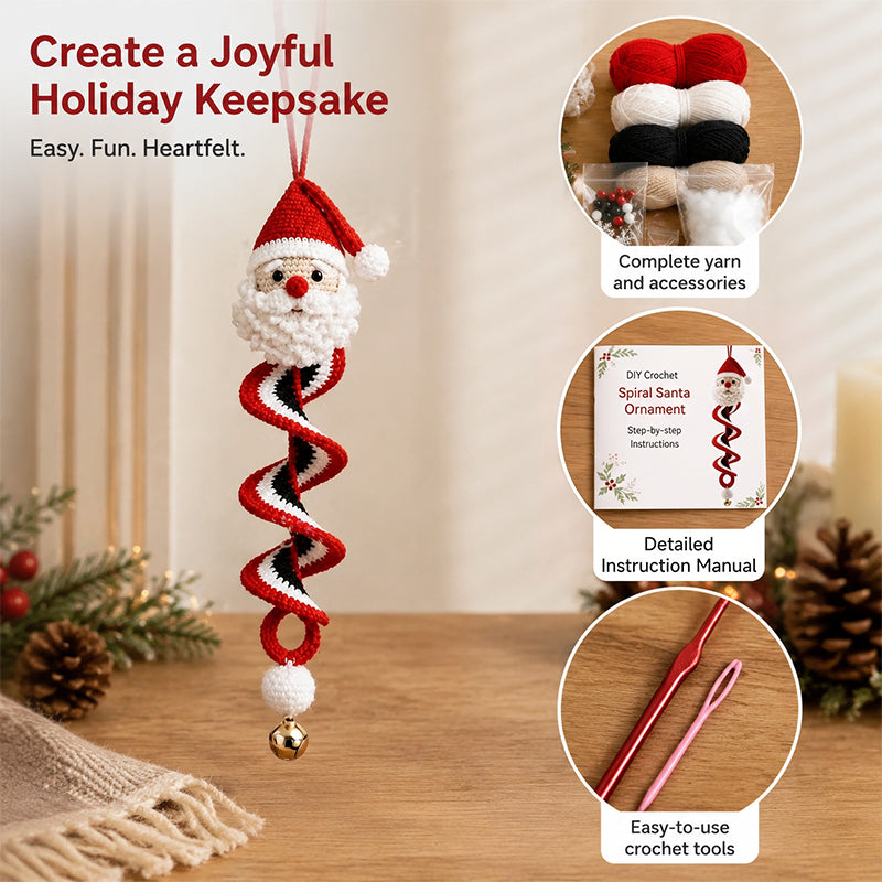 DIY Spiral Crochet Christmas Ornament Kit 🎄