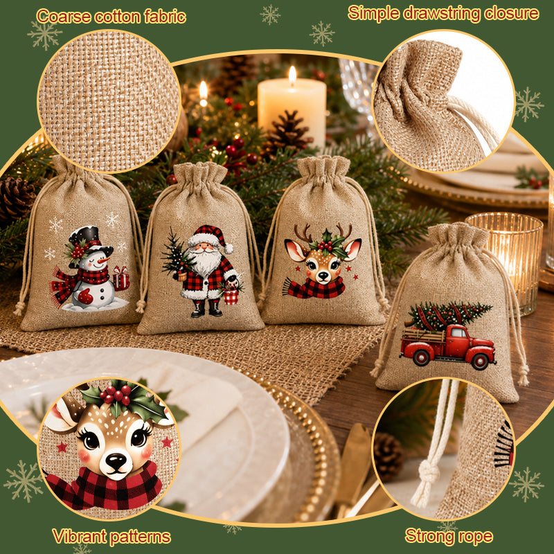 🎄 Christmas Drawstring Gift Bags