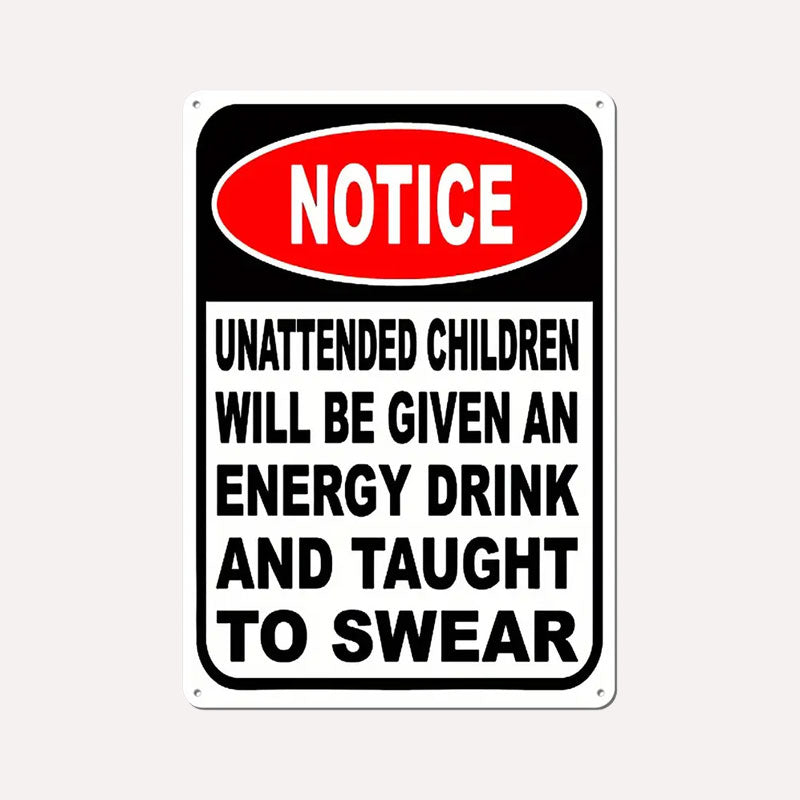 🚨 Funny Notice Sign for Unattended Kids
