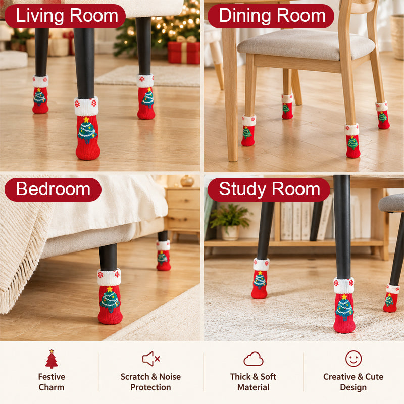 Christmas Table & Chair Leg Covers – Festive Christmas Furniture Decorations