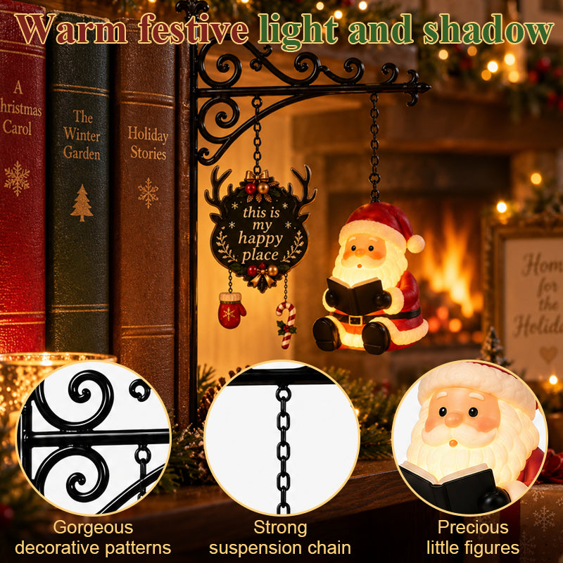Christmas Bookshelf Character Lamp | Festive LED Shelf Decor Light