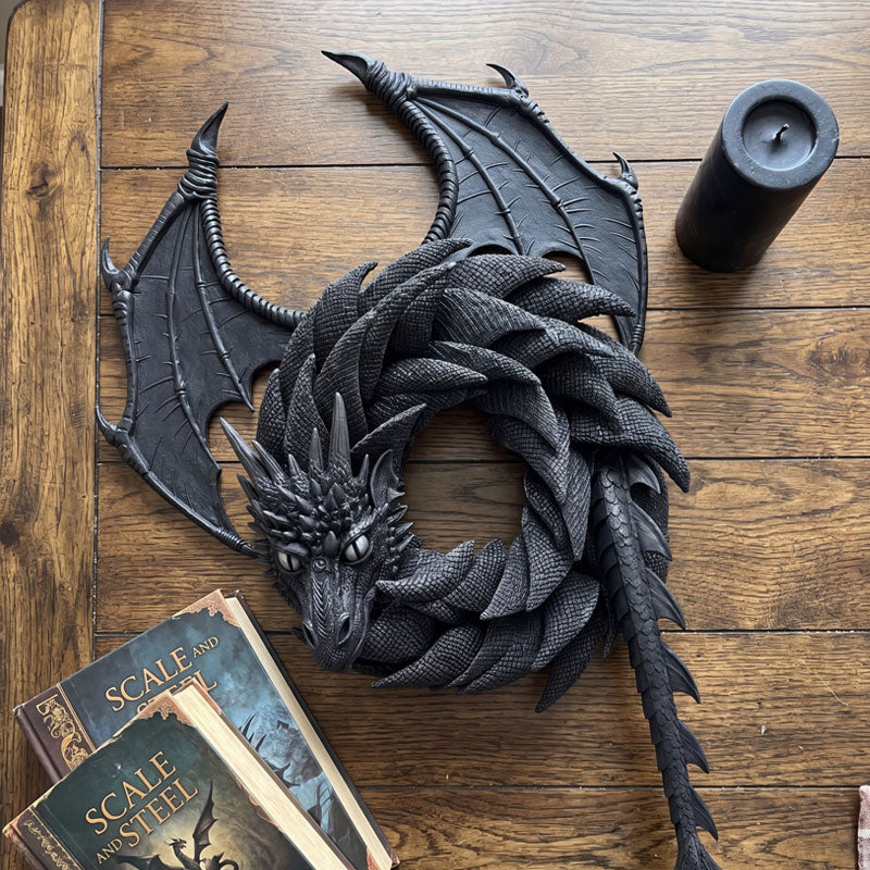Handmade Dragon Wreath – Unique Fantasy Front Door & Wall Decor