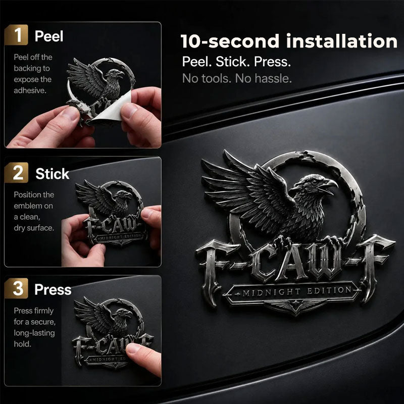 Premium Eagle Metal Car Emblem Midnight Edition | Stylish Vehicle Badge Decoration