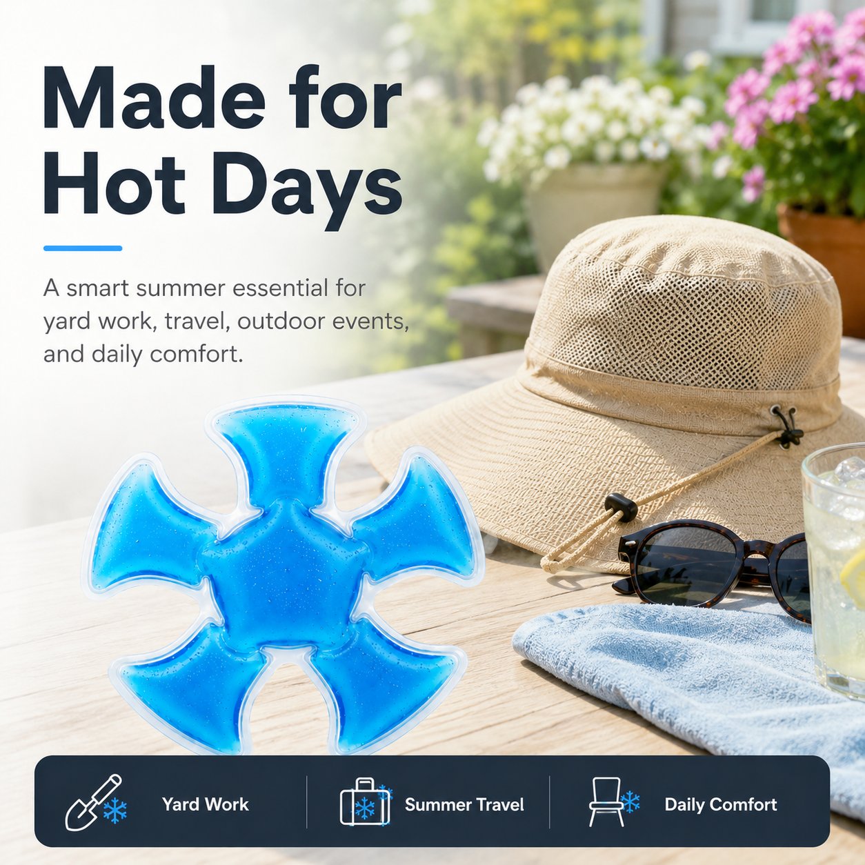 ❄️ Wearable Cooling Gel Insert – Comfort in Hat & For the Whole Body 🧢💙