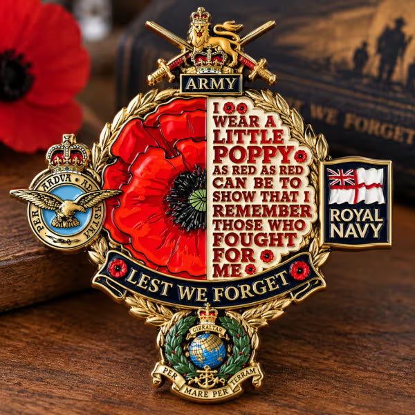 Remembrance Tribute Poppy Collectable Metal Badge