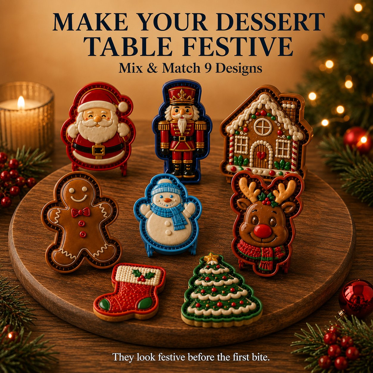 🎄 8‑Design Christmas Mini Pie Mould Collection | Festive Baking Mould Set for Home Bakers