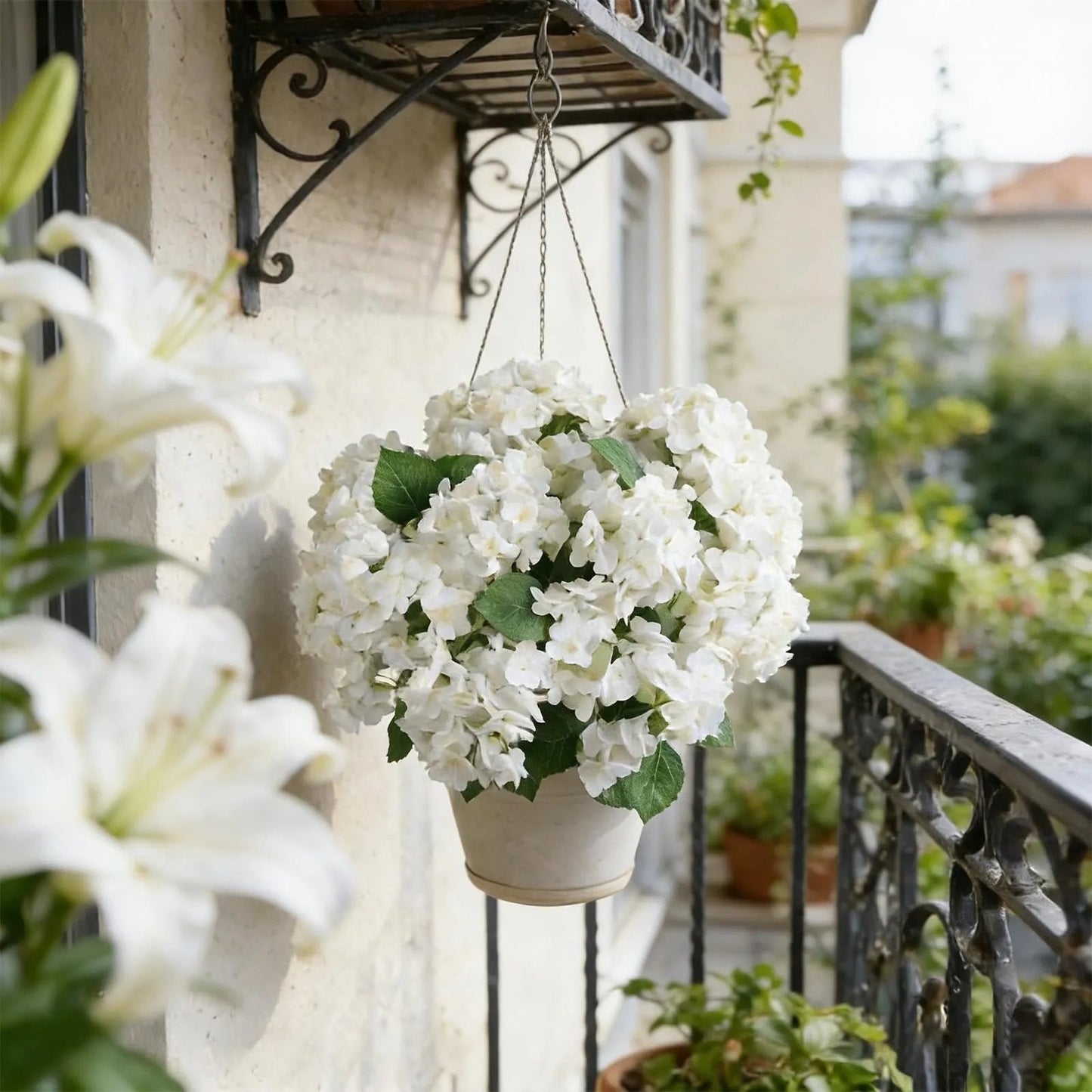 Weatherproof Outdoor Artificial Hydrangeas UV Waterproof Garden Decor