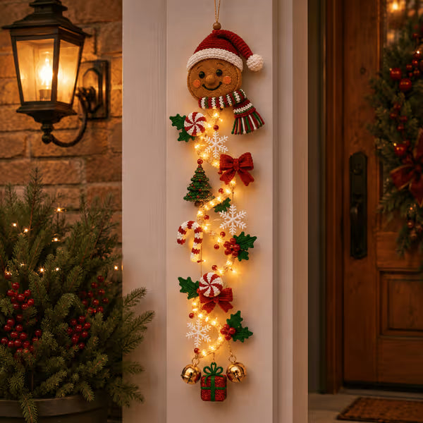 🎄 Light‑Up Glowing Christmas Door Hanger ✨ Festive Home Decor