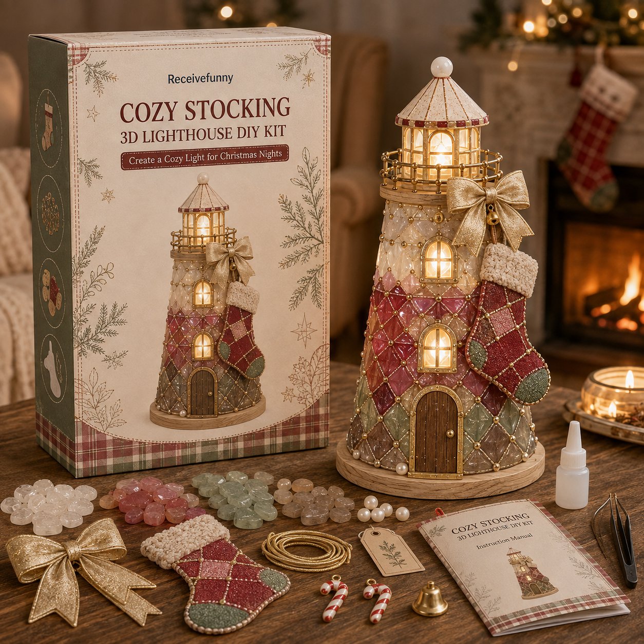 🎄 Christmas Sea‑Glass Lighthouse DIY Kits | Beginner‑Friendly Lighted Craft Sets