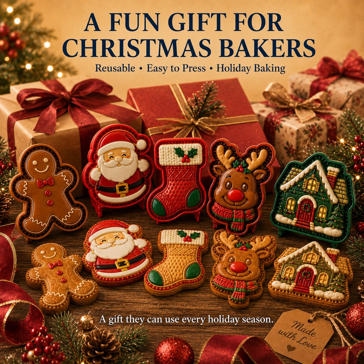 🎄 8‑Design Christmas Mini Pie Mould Collection | Festive Baking Mould Set for Home Bakers