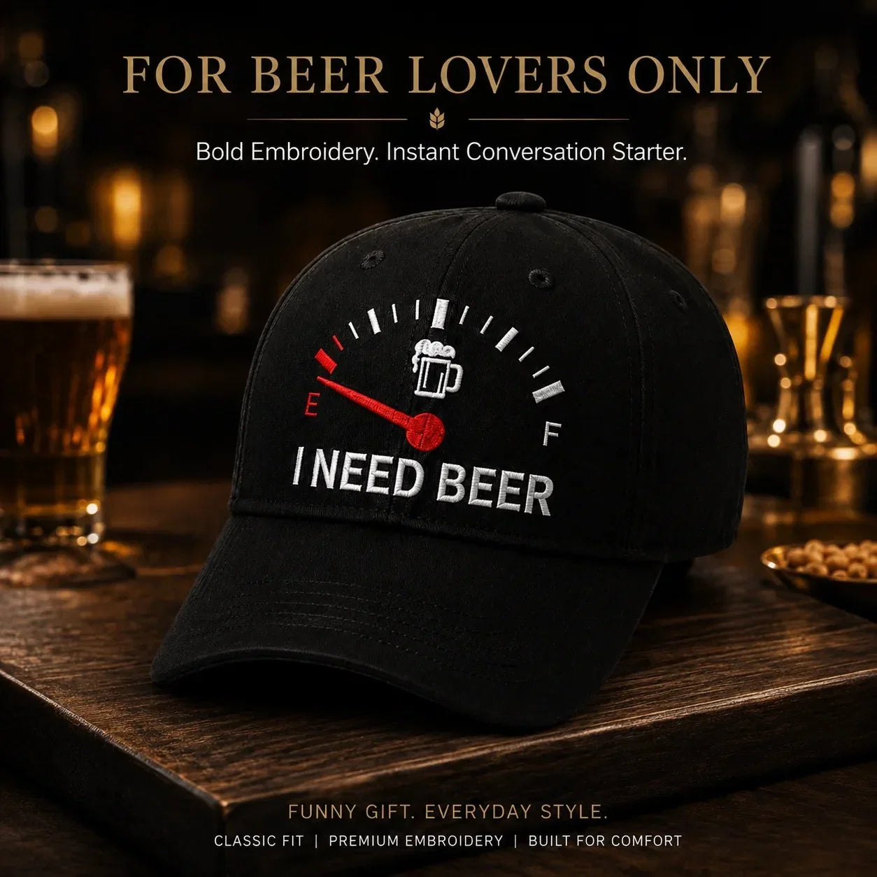 🔥 50% Off | Last Chance! Embroidered "I NEED BEER" Baseball Cap