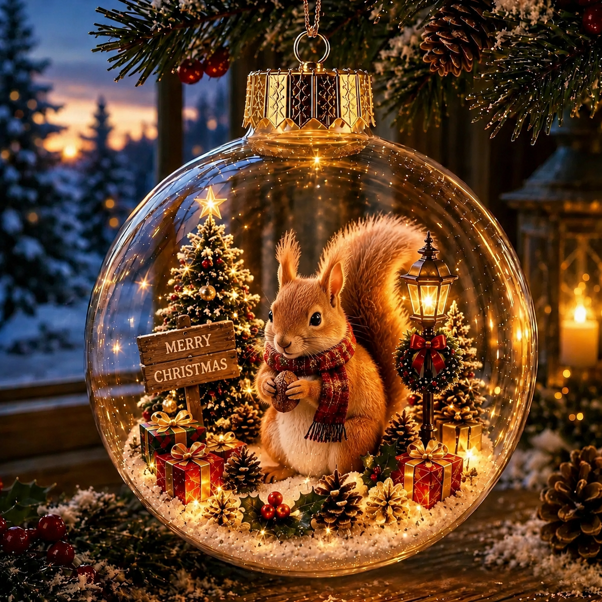 ✨ Animal‑Themed Christmas Crystal Ball | Festive Light‑Up Winter Globe Ornament