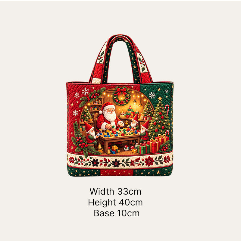 Vintage Santa Christmas Print Tote Bag | Festive Re‑usable Shopper