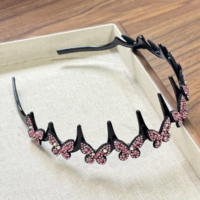 Sparkly Butterfly Wavy High Crown Volumising Headband – For Styling & Face Washing