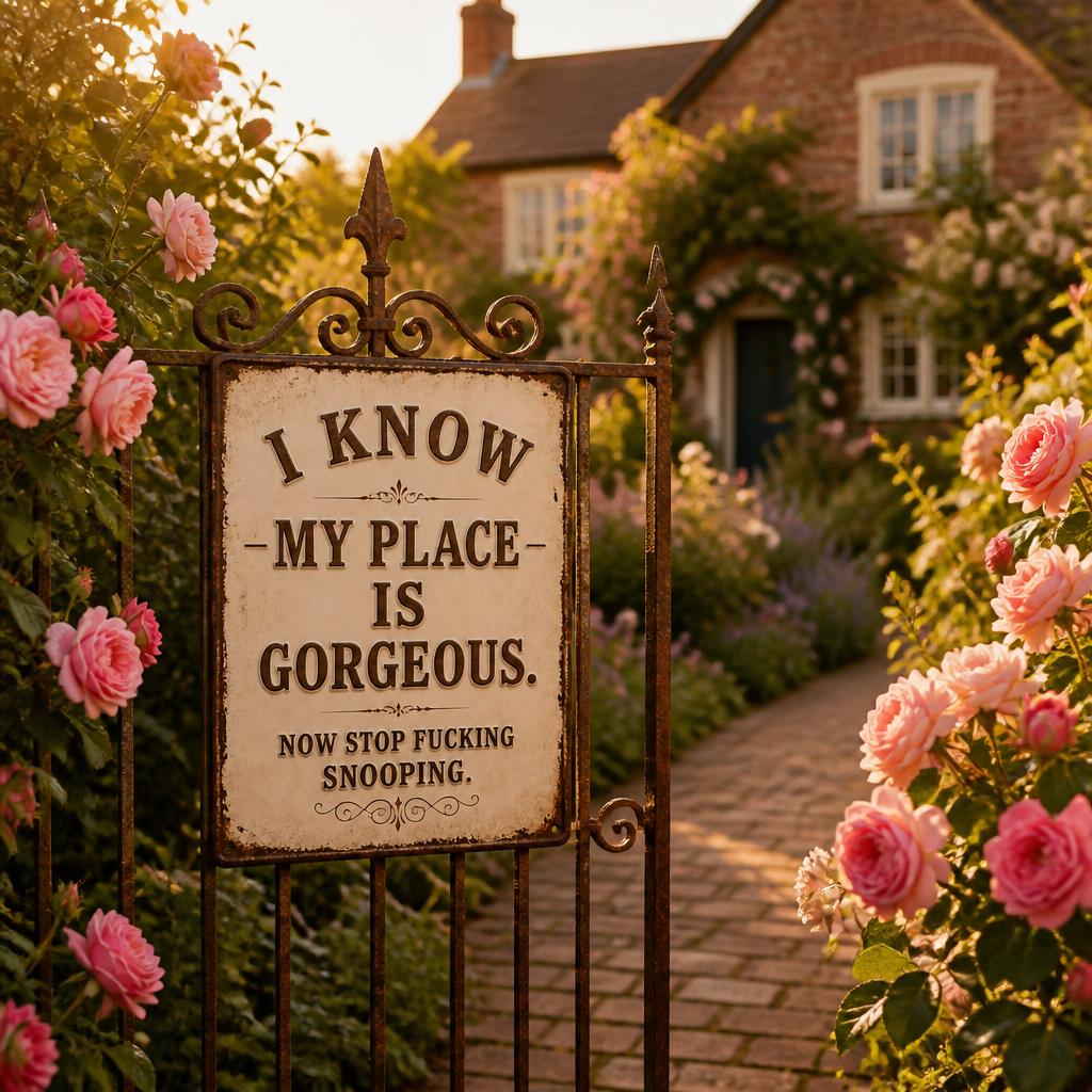 🏡 Cheeky Wall Sign | Playful Decor To Deter Unwanted Onlookers For British Homes