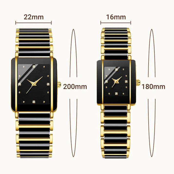 ⌚ Elegant Ceramic Band Watch — 3ATM Water Resistant, Quartz, Gift Box Included
