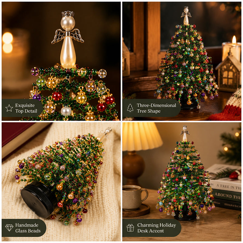 Handmade Bead Xmas Tree Making Kit, Cosy Seasonal Table Decor For UK Homes