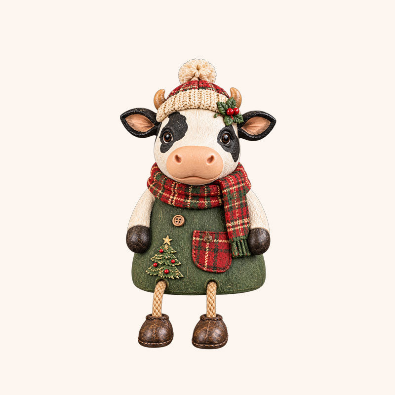 Rustic Farm Animal Christmas Dangly‑Leg Figurine | Festive Shelf & Mantel Ornament