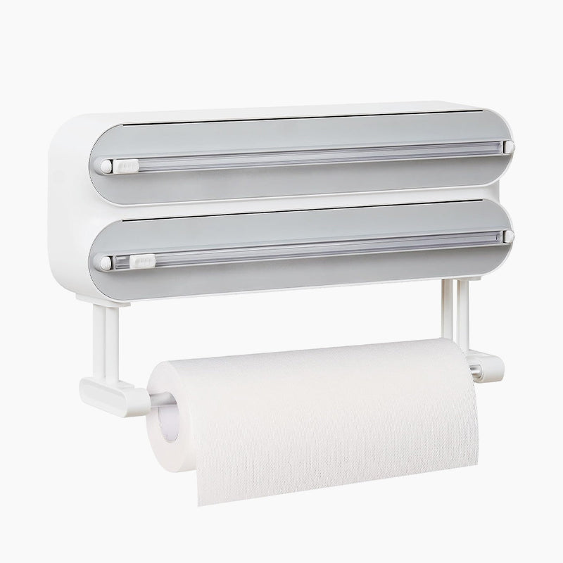 Food-Grade Cling Film Cutter with 50cm Magnetic Fridge Attachment & Paper Towel Holder