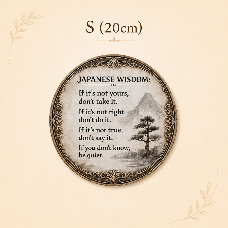 🍂 Vintage Eastern Wisdom Wall Plaque | Calm Slow‑Living Home Decor