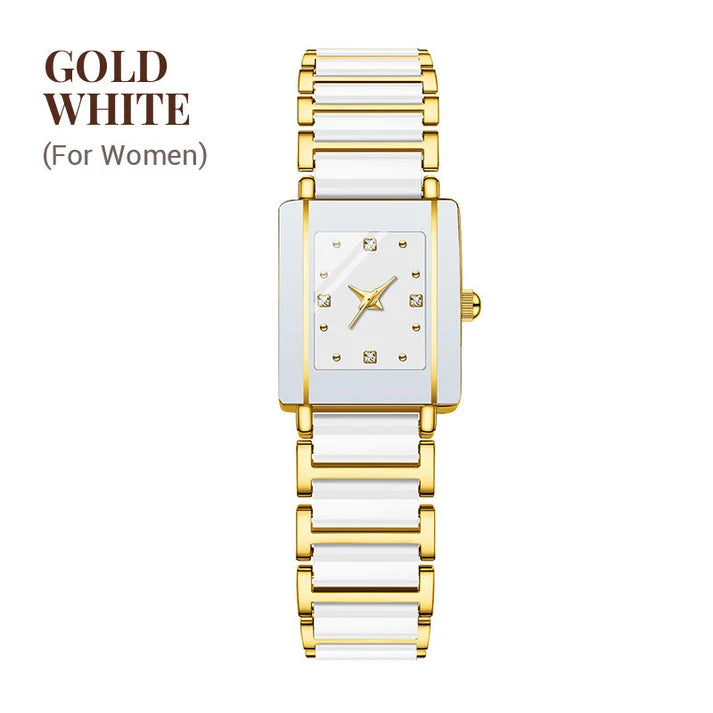 ⌚ Elegant Ceramic Band Watch — 3ATM Water Resistant, Quartz, Gift Box Included