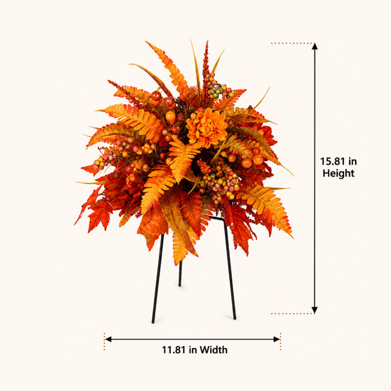 Autumn Harvest Floral Garden Stake Arrangement 🍁 | Fall Flower Ornament for Outdoor Garden Patio Decor
