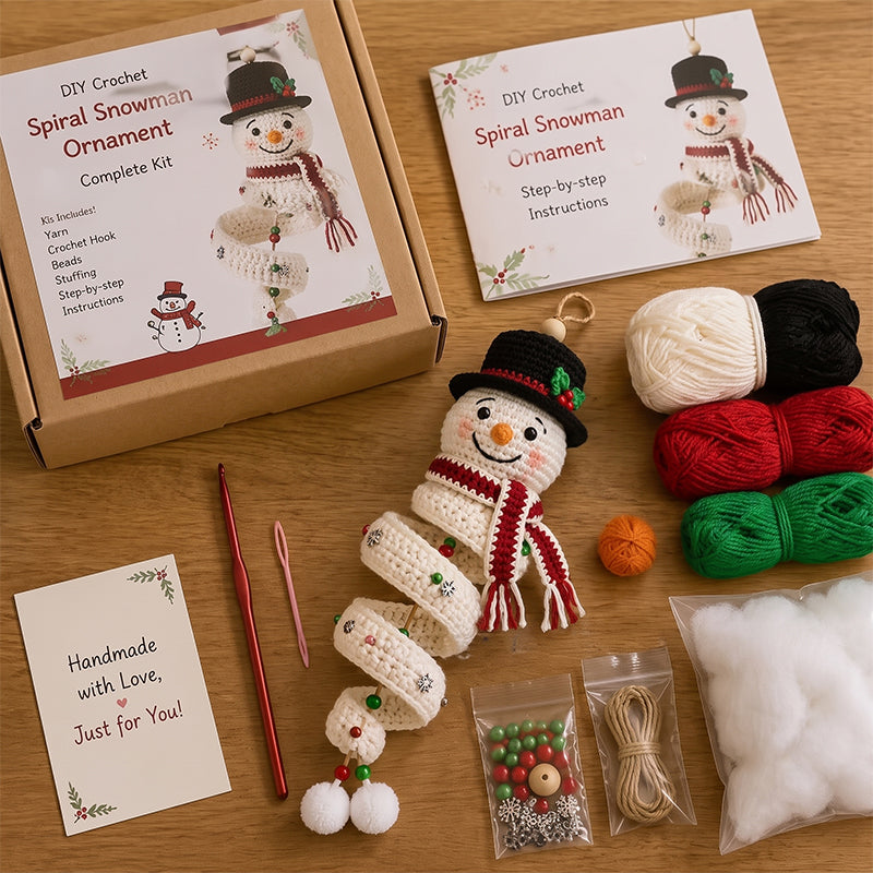 DIY Spiral Crochet Christmas Ornament Kit 🎄