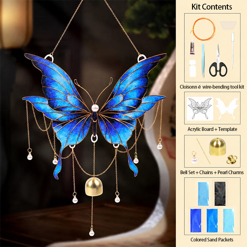 Cloisonné Enamel Wind Chime Hanging Ornament | Indoor & Outdoor Garden Decor