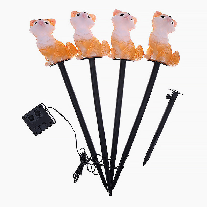 One-to-Four Solar Garden Lights, Lawn Stake Lights, Simulated Animal Waterproof Villa Park Landscape Night Lights