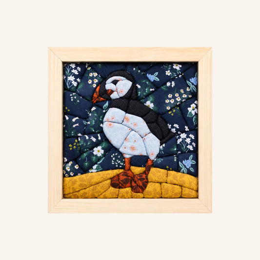 Quilt Fabric Artwork, Textured Stitched Wall Hanging For Lounge & Bedroom Styling