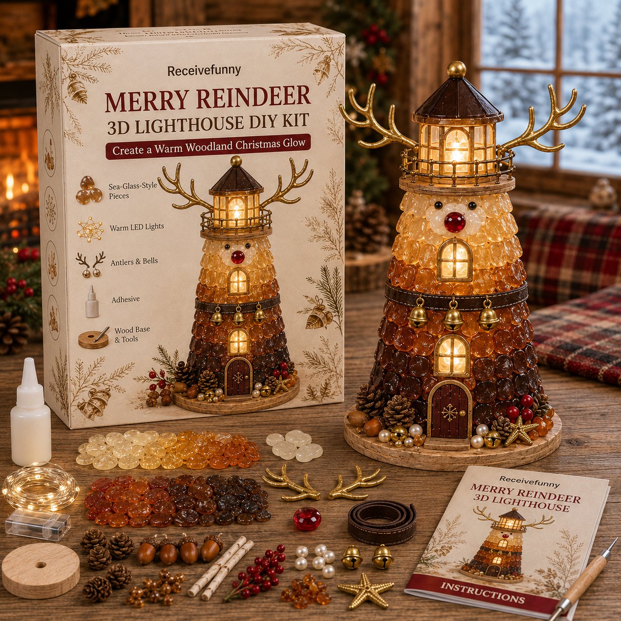 🎄 Christmas Sea‑Glass Lighthouse DIY Kits | Beginner‑Friendly Lighted Craft Sets
