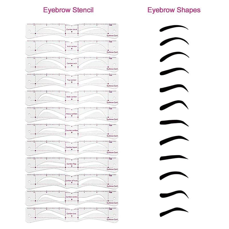 Eyebrow Stencil Kit (12‑Pack) | Reusable Brow Shaping Templates for Symmetrical Brows