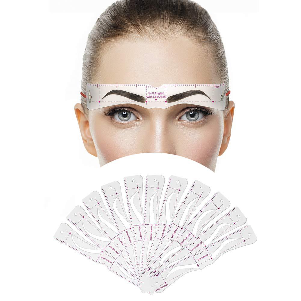 Eyebrow Stencil Kit (12‑Pack) | Reusable Brow Shaping Templates for Symmetrical Brows