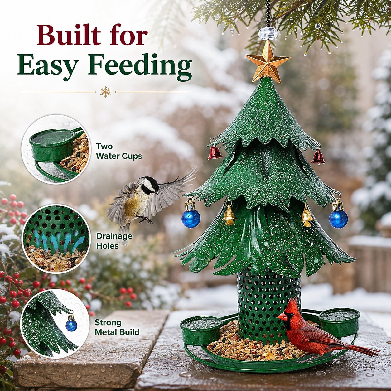 🎄 Christmas Tree Bird Feeder | Festive Garden Decoration