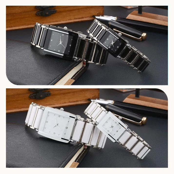⌚ Elegant Ceramic Band Watch — 3ATM Water Resistant, Quartz, Gift Box Included