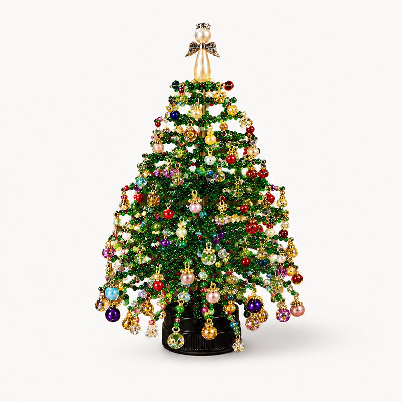 Handmade Bead Xmas Tree Making Kit, Cosy Seasonal Table Decor For UK Homes