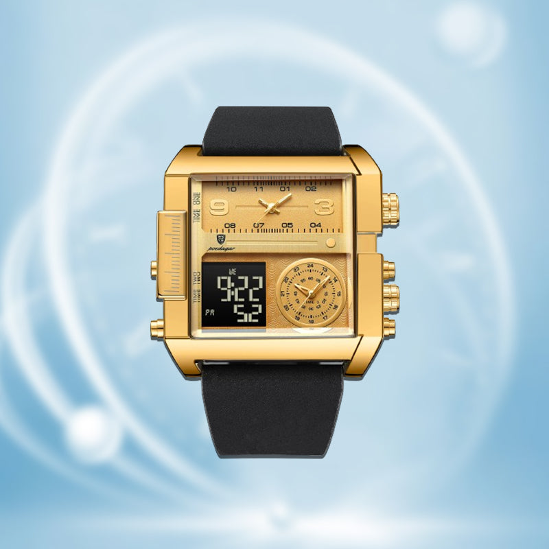 Elektronische Herren-Quarzuhr mit Dual-Display
