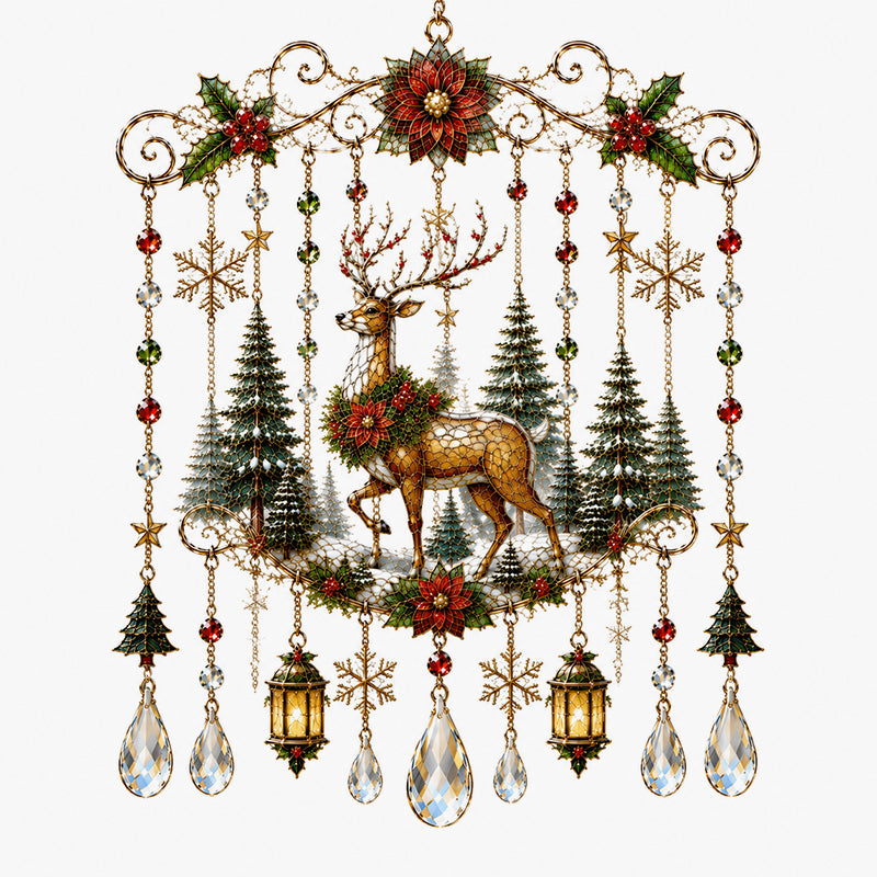 Sparkly Crystal Christmas Hanging Ornaments | Festive Window & Tree Decor