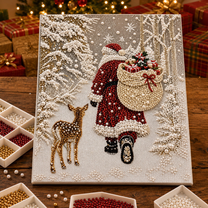 Christmas Reindeer Diamond Painting Art Kit – Festive DIY Crystal Art Set For Adults & Children Xmas Craft Decor
