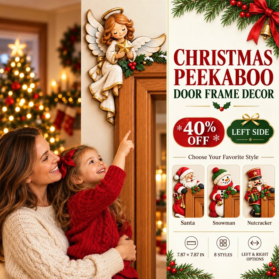 ⏰LAST DAY 50% OFF 🎅Christmas Peekaboo Door Frame Corner Decor