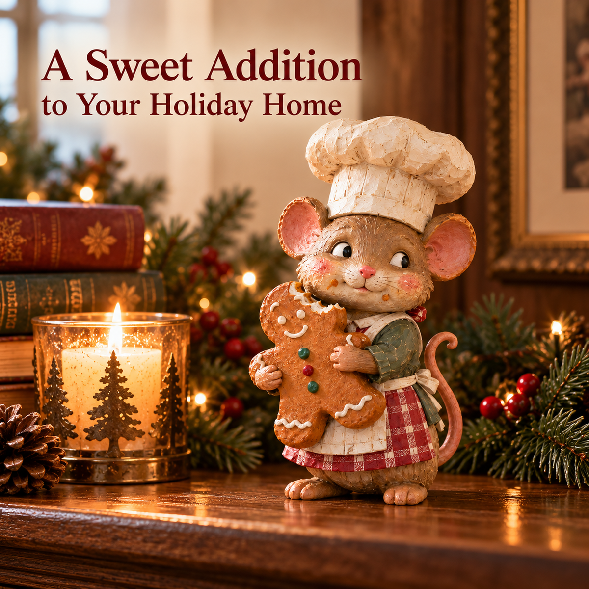 🍪 Gingerbread Mouse Baker Figurine