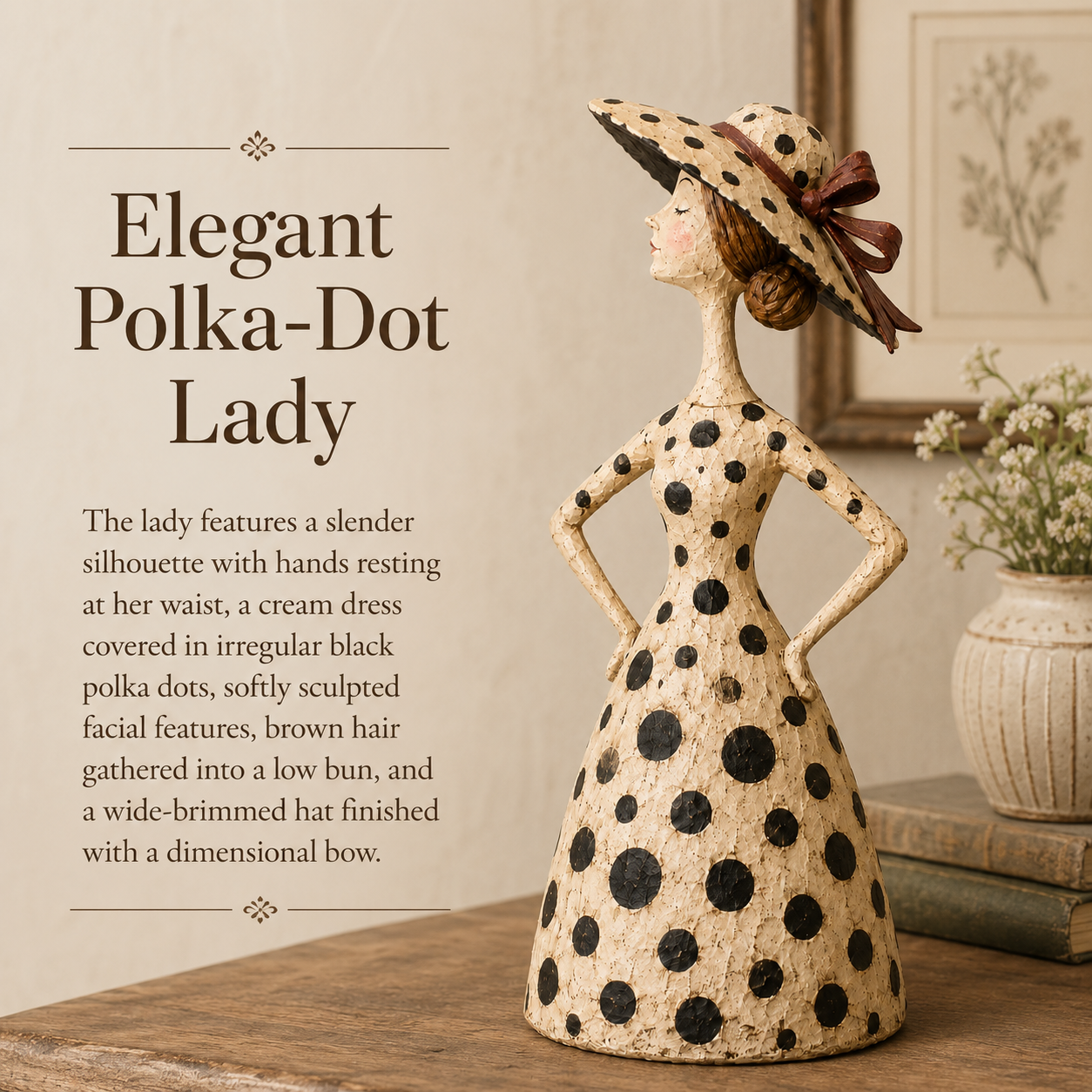 Vintage Cat & Lady Sculpture Set 🐱 Cosy Home Decor Ornament