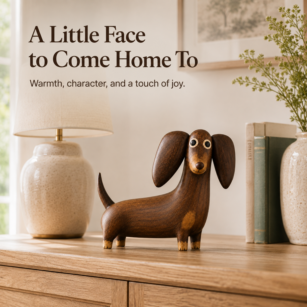 🐶 Big‑Eared Sausage Dog Ornament | Quirky Cute Dachshund Home Decor