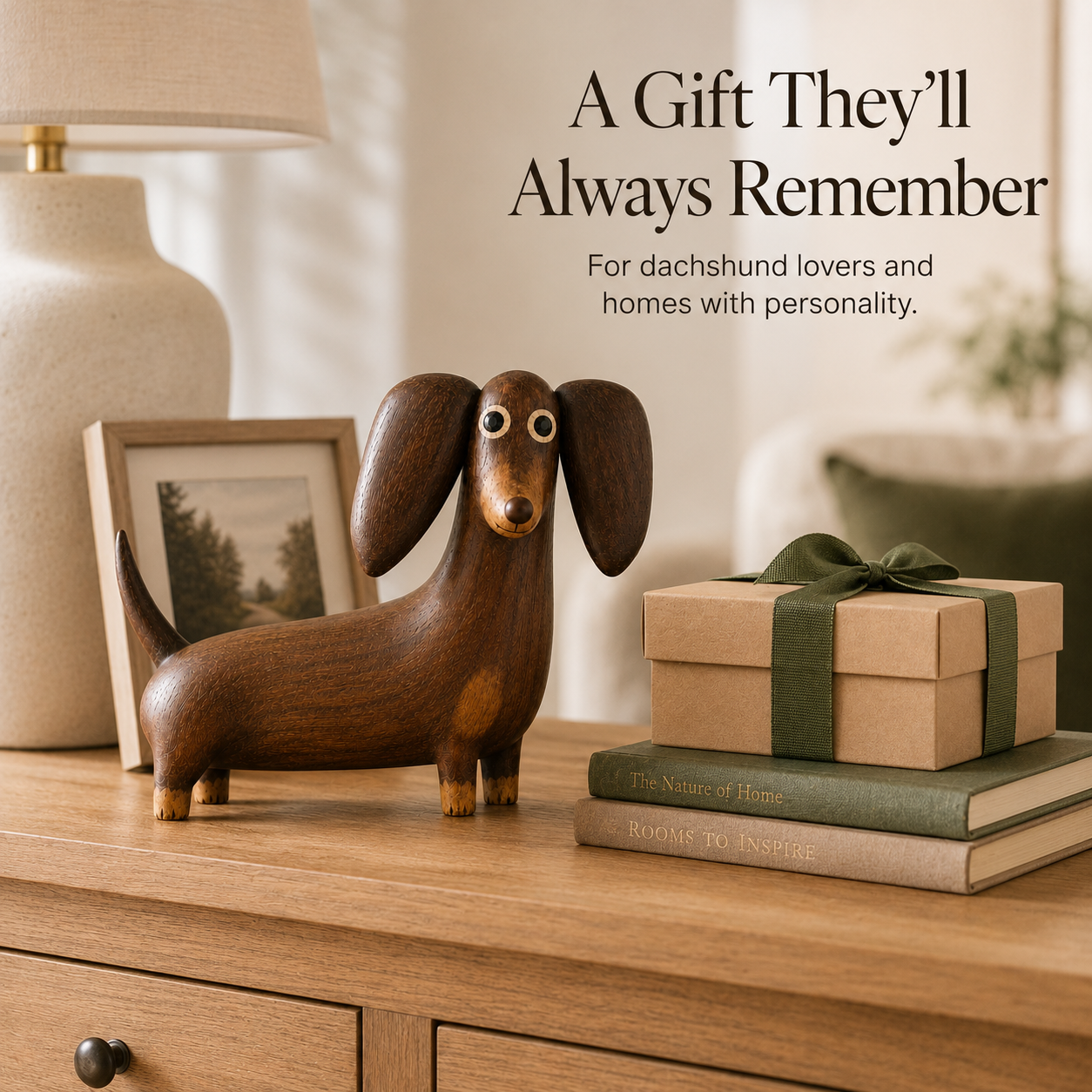 🐶 Big‑Eared Sausage Dog Ornament | Quirky Cute Dachshund Home Decor