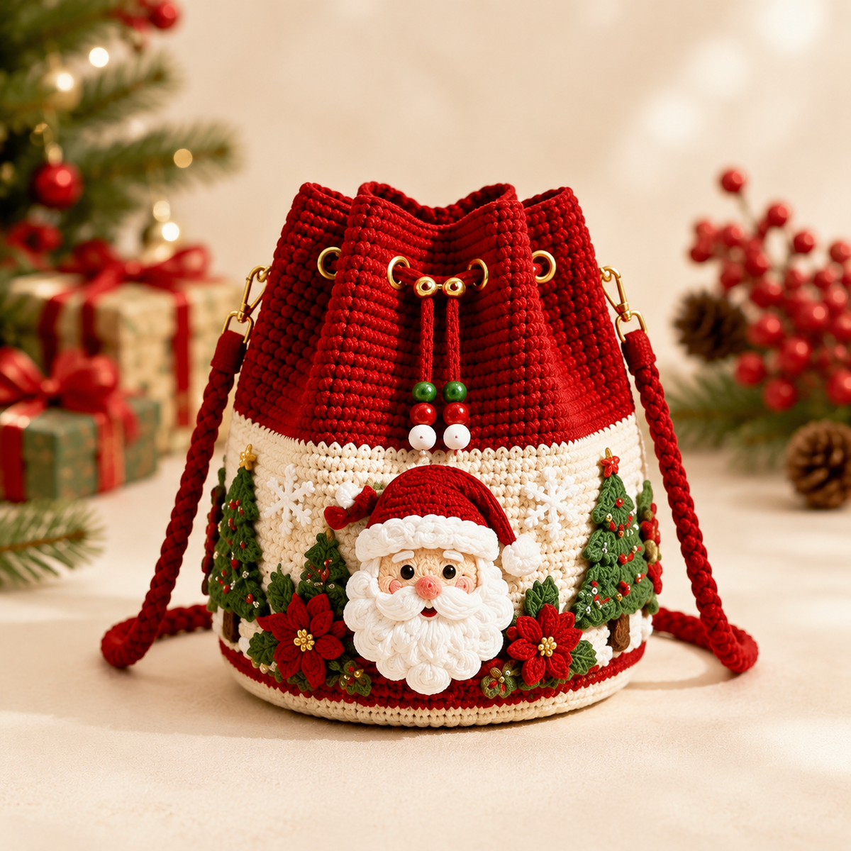 🎄Crochet Christmas crossbody bag 🎅